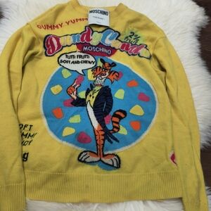 Moschino Yellow Graphic Sweater. US xs Size, but fits like medium